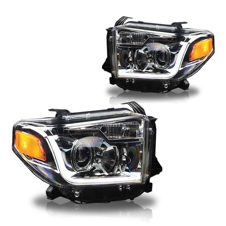 Winjet Dtr Head Light - Chrome / Clear CHWJ-0376-C